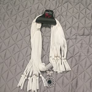 White Scarf with Silver Accents